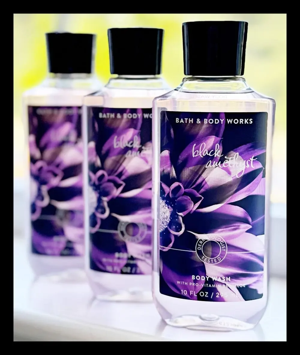 Bath & Body Works Black Amethyst 10oz Shower Gel Body Wash with Aloe B5 x3